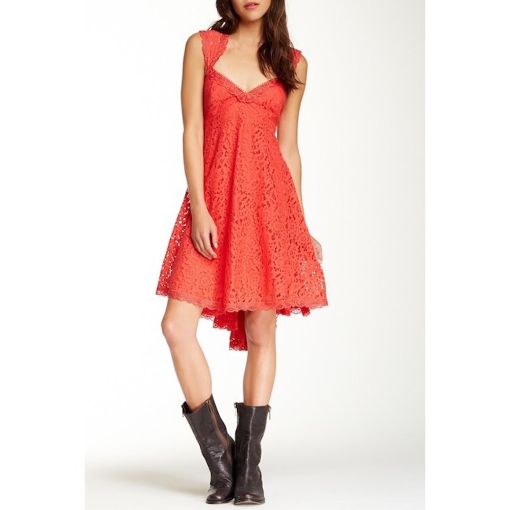 Free People Creme De La Dress in Fiesta Red
